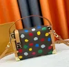 7A Women Designer Bag 3D Painted Dots TOTES Luksusowe torby na ramieniu Crossbody Rainbow Boczne torebki Messenger Tinka