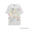 Designer 2023 Lanvins T-shirts for Men Women Shorts Sleeves Cotton Summer Casual Loose Tees Hand Painted Luxury Splash Ink Graffiti French Style Luh8