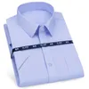 Chemises décontractées pour hommes Chemise à manches courtes pour hommes Business Casual Classique Plaid Rayé À Carreaux Mâle Social Robe Chemises Violet Bleu Plage Qualité Chemises 230225