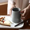 Muggar 450 ml keramisk mugg enkel design ren färg mjölk kaffekoppar frukost kopp drinkware teacup studenter dricksvatten för gåva