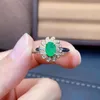 Cluster Ringe KJJEAXCMY Edlen Schmuck 925 Sterling Silber Eingelegte Natürliche Smaragd Ring Weibliche Trendy Unterstützung Test Verkauf