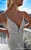 Robes de soirée est robe de mariée sirène dentelle décolleté en V profond dos ouvert bretelles spaghetti grande taille robe de mariée Vestidos De Novia 230224