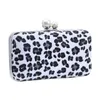 Abendtaschen Sexy Leopard Frauen Desing PU Mode Damen Party Kupplungen Leder Perlenkette Schultertasche 230225