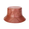 Cappelli a tesa larga Unisex Regolabile Nero Rosso Marrone Cappello a secchiello Panama in ecopelle Donna bob chapeau Panama Estate harajuku Berretto da pesca hip hop G230224