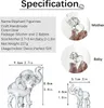 الأشياء الزخرفية التماثيل H D مجموعة من 3 الأم وطفلين الفيل القابلة للتحصيل محظوظات الورق الكريستال الزخرفة ديكور المنزل 230224
