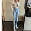 Dames jeans lente dames hoge taille spijkerbroeken magere potloodbroek leggings leggings elastische hoge taille denim magere broek 230225