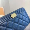 클래식 캐비어 지갑 여성 디자이너 고급 가죽 카드 가방 지퍼 오프닝 패션 다목적 작품