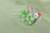 Men's Casual Shirts Dark Embroidery Rabbit Plaid Shirts Summer Button Up Casual Shirts Male Top Man Clothing Green Blue Z0224