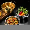 Bowls 21/23/25cm Stainless Steel With Handle Salad Mixing Cooking Ramen Noodles Tableware Dinnerware Kitchen Utensils