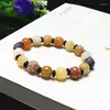 Strand Wholesale Golden Silk Natural Stone Bracelets Carved Lotus Beads Lucky For Lovers Fashion Jewelry