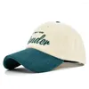 Ball Caps Corduroy Colorblock Embroidery Baseball Cap For Female Women's Winter Hat Cotton Snapback Men's Sun