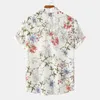 Casual shirts heren heren bloemen Hawaiiaanse shirts korte mouw plus size strandkleding shirt casual button down vakantief feestje aloha zomer shirt chemise z0224