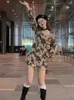 Sukienki swobodne jesienne kwiatowe sukienki wróżki dla kobiet luksusowe projektant Slim Korean Princess Sukienki Kobiece eleganckie sukienki na imprezę 230225