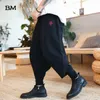 Men's Pants Chinese Style Fashion Embroidered DoubleLayer Pants Linen Loose Large Size NinePoint Pants Men 5XL Harajuku Harem Pants Z0225