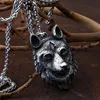 Pendant Necklaces Retro Viking Wolf Necklace For Men Punk Stainless Steel Rope Chain Nordic Amulet Animal Jewelry Gift WholesalePendant