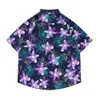 Men's Casual Dark Floral Full Printed Hawaiian Shirts Button Up Holiday Beach Men Women Shirt Man Blouse Z0224