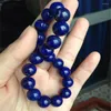 Brin 11mm véritable bleu profond Lapis Lazuli Bracelets en pierre naturelle pour femme charme féminin rond cristal perle Bracelet extensible