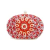 حقائب المساء Desingner Multicolor Royal Fashion Handbag Party Party Party Red Crystal Diamond Flower Wallet 230224