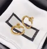 Boucles d'oreilles designer pour femmes hommes luxueux charme stud hiphop anniversaire vintage double lettre anniversaire ohrringe alliage bijoux boucle d'oreille de luxe ZB016 F23