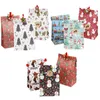 Geschenkomschakeling 10 stks Kerst Candy Cookie Bags Multi Type kleurrijke cadeaus Bag 2023 Noel Party Supplies Merry Xmas Crafts Navidad Decoratie