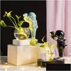 Auto DVR Decoratieve objecten Figurines Nordic Astronaut Hydroponic Green Plant Vase Diver Flower Pot Garden Coffee Shop Tafel Mode Persoon DHFNC