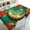 테이블 천 라마단 이슬람 무슬림 식탁보 모스크 랜턴 프린트 레스토랑 홈 키친 장식 사각형 파티