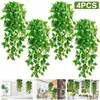 Decorative Flowers 4pcs Artificial Plants Vines Fake Hanging Faux Greenery Vine Ivy Home Garden Wall Party Wedding Decor
