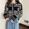 Damskie dzianiny TES SWEAT Fall and Winter Outer Wear Retro Korean Student Top Wszechstronny luźne kardigan z dzianiny