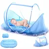 Crib Netting Baby Bedding Crib Netting Folding Baby Mosquito Nets Bed Mattress Pillow Three-piece Suit For 0-3 Years Old Children 230225