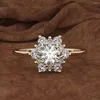 Wedding Rings 2023 Snowflake Rose Gold Silver Color Fashion Trendy Promise Ring For Girl Love Engagement Party Gift Wholesale Jewelry R5040