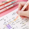 6Colors/set Double Headed Highlighter Pen Mild Drawing Art Marker Pens For School Student Scribble Fluorescent Stationery