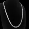 Hotsale Hip Hop link chain cubic zirconia White 18k White Gold plated copper Tennis Chain Bracelet Jewelry