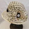 Stingy Brim Hats Gold Dot Drill Button Light Breathable Linen Hat Women's Fashion Elegant Flower Traveling Short Basin