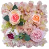 Décoration de fête 25x25cm artificielle Rose mur décor de mariage noël anniversaire toile de fond fleurs plantes vertes