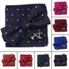 Bow Ties 3pc Heren Formele Bowtie zakdoek Cufflinks Set Solid Dot Polyester Butterfly Cuff Links Party Bruiloft Zakenaccessoires