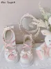 Sandalen zomer lolita zoete sandalen vrouwen Japanse stijl boog kawaii chic mary janes schoenen gemengde kleur ronde teen casual schoenen 230225