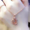 Ketten 585 Lila Gold Geometrische Wassertropfen Segen Wort Halskette Für Frau14K Rose Licht Luxus Im Chinesischen Stil Kunst Schmuck