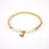 Fios com miçangas de miçangas 5pcs Moda de miçangas de ouro Bracelets charme zircon Heart Pearl Shell Bracelet for Women Jewelry