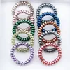 20 Colors Telephone Wire Cord Gum Hair Tie 6cm Girls Elastic Hair Band Ring Rope Bracelet Stretchy Scrunchy