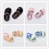 Sandales 2022 Nouveau style enfants mini Melissa gelée chaussures bébé princesse 2 ceinture été Roma sandales fond souple PeepToe chaussure de plage Z0225