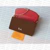 Croisette-portemonnee met ketting voor kleine lederen portemonnees voor dames, verkocht met doos