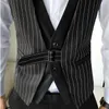 Men's Vests Business Casual Dress Stripes Wedding Suit Vest SlimTuxedo Social Men Waistcoat KTV OverallsMen's