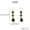 Charm 2022 New Fashion Green Crystal Gold Color Long Pearl Tassel Drop Earrings for Women Party Wedding Trendy Dangle Earrings G230225