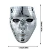 Disco Glitter Face Mask for DJ Bar Lovers Mirror Glass Patch Anonymous Masquerade Máscara Conforto e Fantasia Reutilizável GC1933