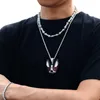 Chaînes De Mode Glacé Sur Un Chiot Dans Des Lunettes De Soleil Pendentif Collier Avec Chaîne De Tennis Micro Pavé Cubic Zircon Hip Hop Full CZ Bijoux