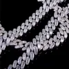 Hotsale mody projekt 19 mm szerokość 925 srebrne gra bagietki moissanite Diamond łańcuch linków do męskiego rapera Hip Hop Naszyjnik