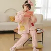 Women's Sleepwear Winter Women Pajamas Sets Thicken Cartoon Bear Pijamas Femme Korean Girls Soft Warm Kawaii Pijama Set Flannel Pyjamas