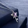 Anhänger Halsketten Kristalle aus Österreich Halskette Sterling Silber 925 Stern Schlüsselzubehör Großhandel