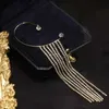 Charm SUGU 2022 Summer New Fashion Personality Long Micro-set Rhinestones Tassel Earrings for Trend Women Beautiful Jewelry Gift G230225