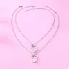 Pendant Necklaces 2Pcs/Set Sweet Flower Heart-shaped Friends Couples Chain Friendship Gifts For Kids Girl Women